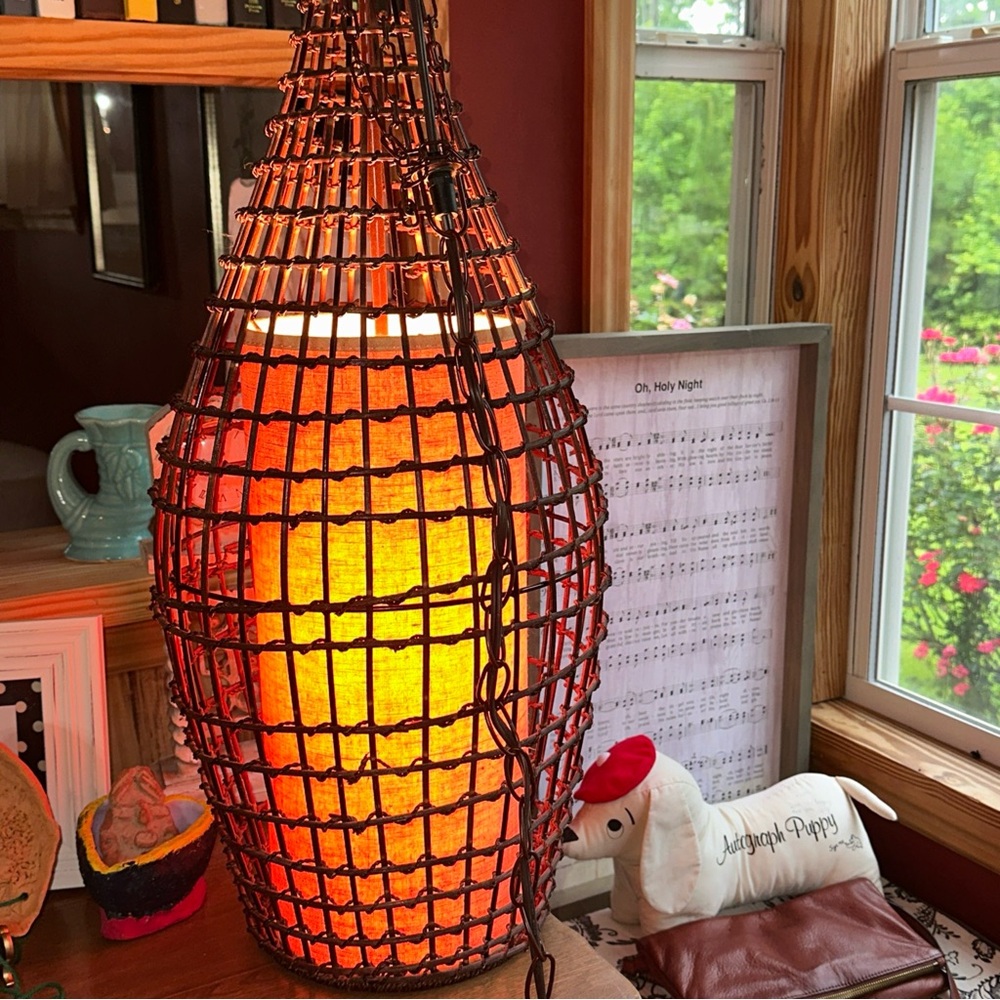 Unique Rustic vintage  wicker/rattan Lantern